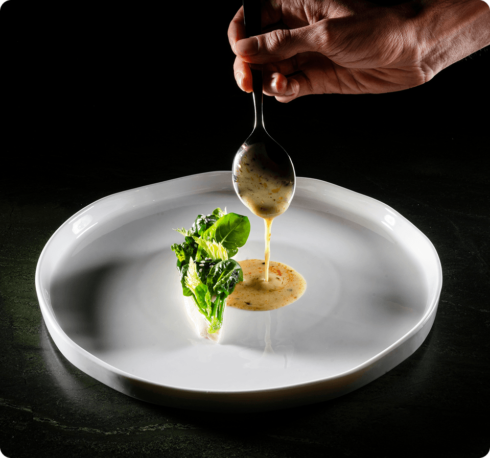 Fine dining dish plated